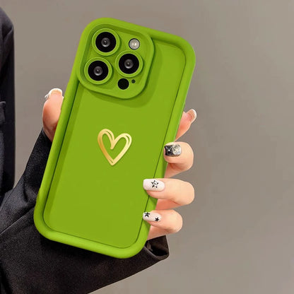 Love Heart Soft Case | Shockproof Bumper for iPhone 15-7 Series