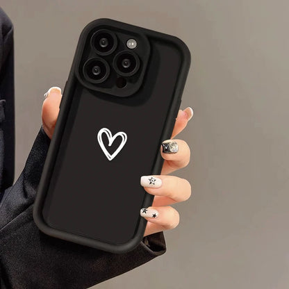 Love Heart Soft Case | Shockproof Bumper for iPhone 15-7 Series