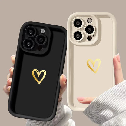 Love Heart Soft Case | Shockproof Bumper for iPhone 15-7 Series