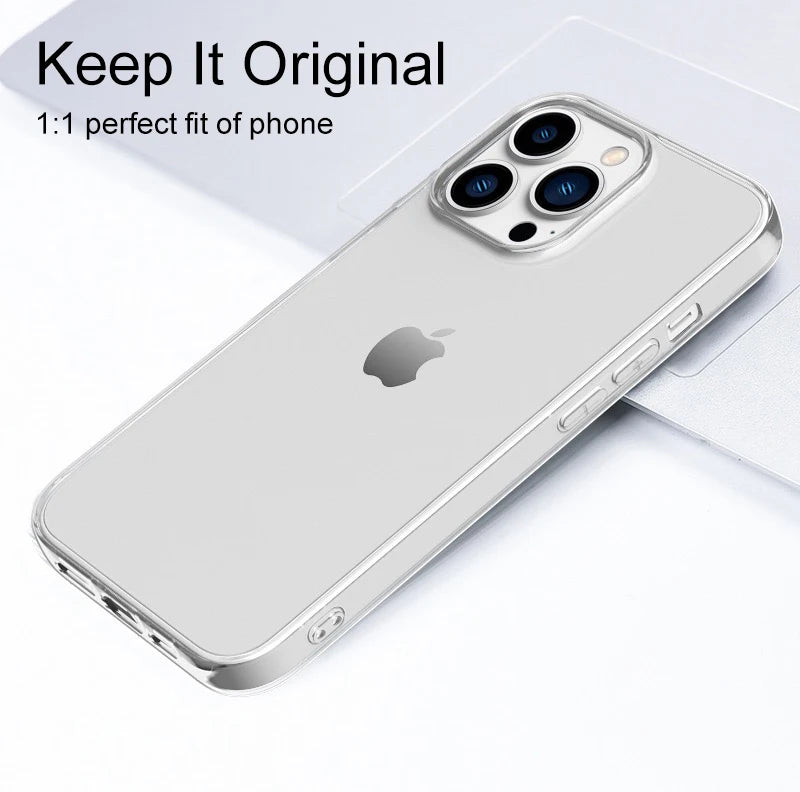 Ultra-Thin Clear Silicone Case | Back Cover for iPhone 15-5 Series