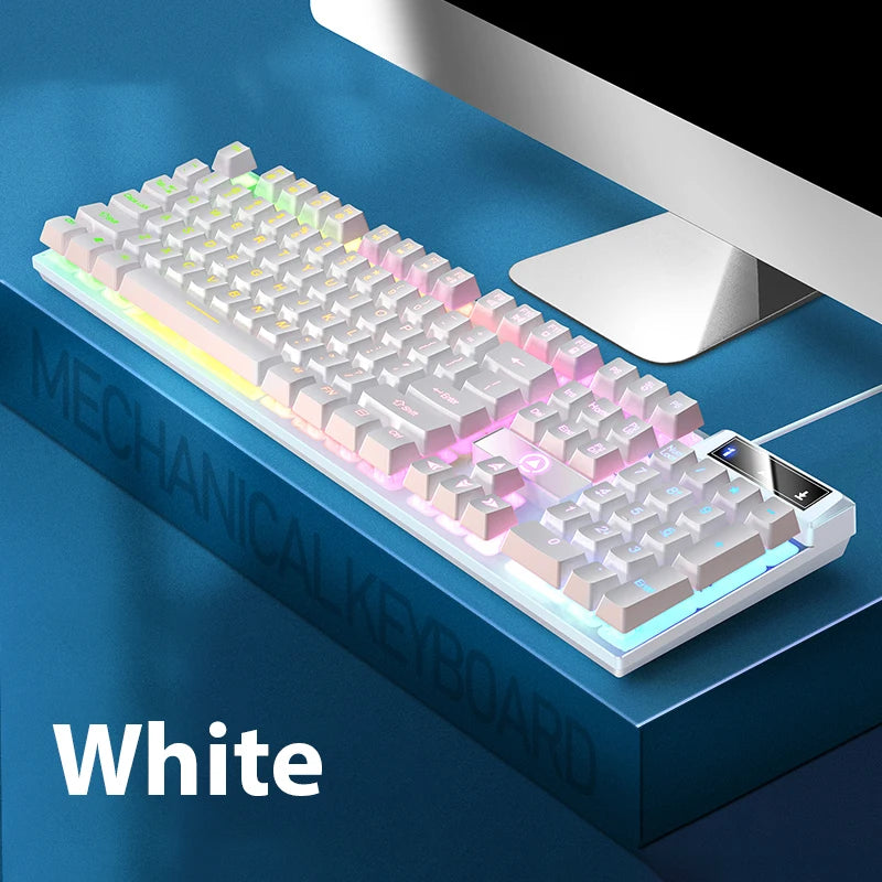 K500 Wired Keyboard | 104-Key Mechanical Feel for Office & Gaming 🎮