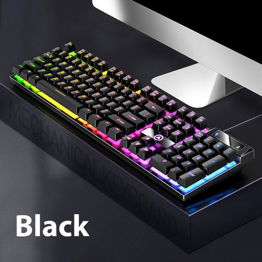 K500 Wired Keyboard | 104-Key Mechanical Feel for Office & Gaming 🎮