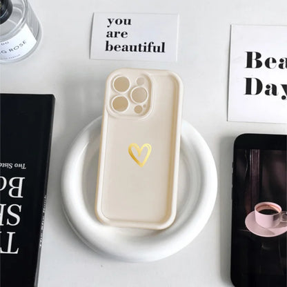 Love Heart Soft Case | Shockproof Bumper for iPhone 15-7 Series