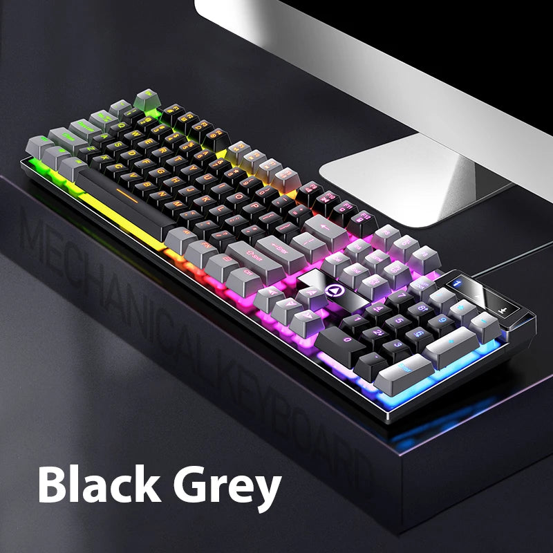 K500 Wired Keyboard | 104-Key Mechanical Feel for Office & Gaming 🎮