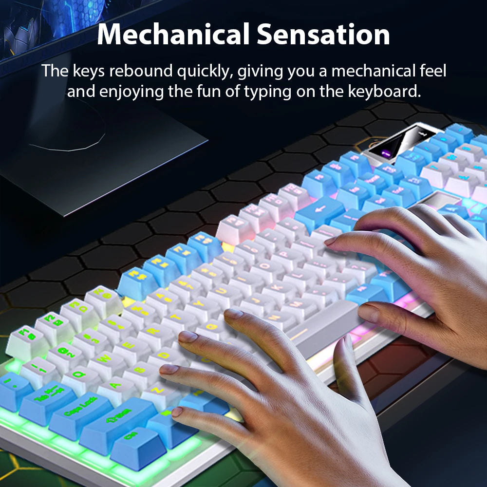 K500 Wired Keyboard | 104-Key Mechanical Feel for Office & Gaming 🎮