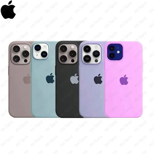 Official Silicone Case | Full Cover with Logo for iPhone 16-11 Series