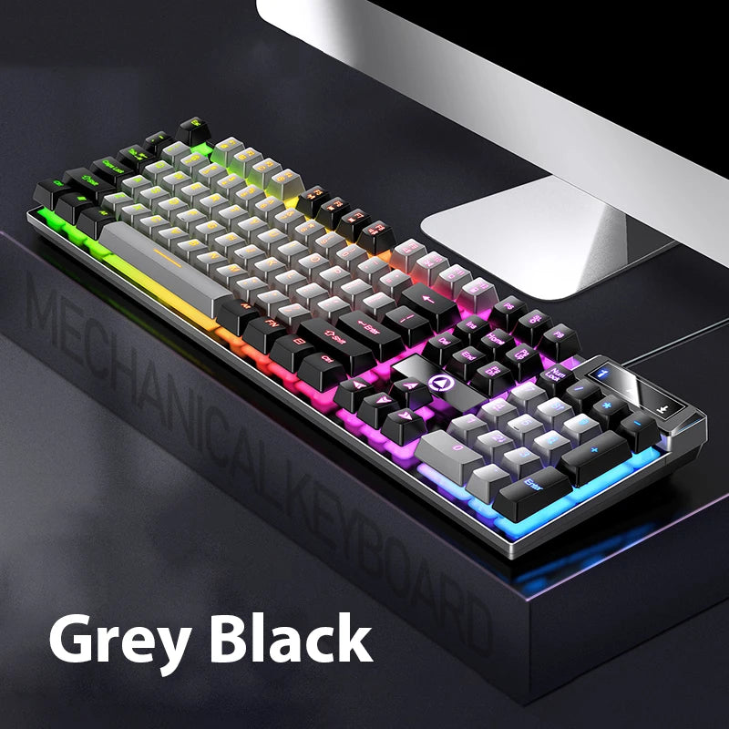 K500 Wired Keyboard | 104-Key Mechanical Feel for Office & Gaming 🎮