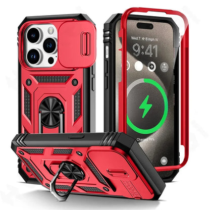 iPhone 16-11 Case | Camera Slide, 360° Military Armor